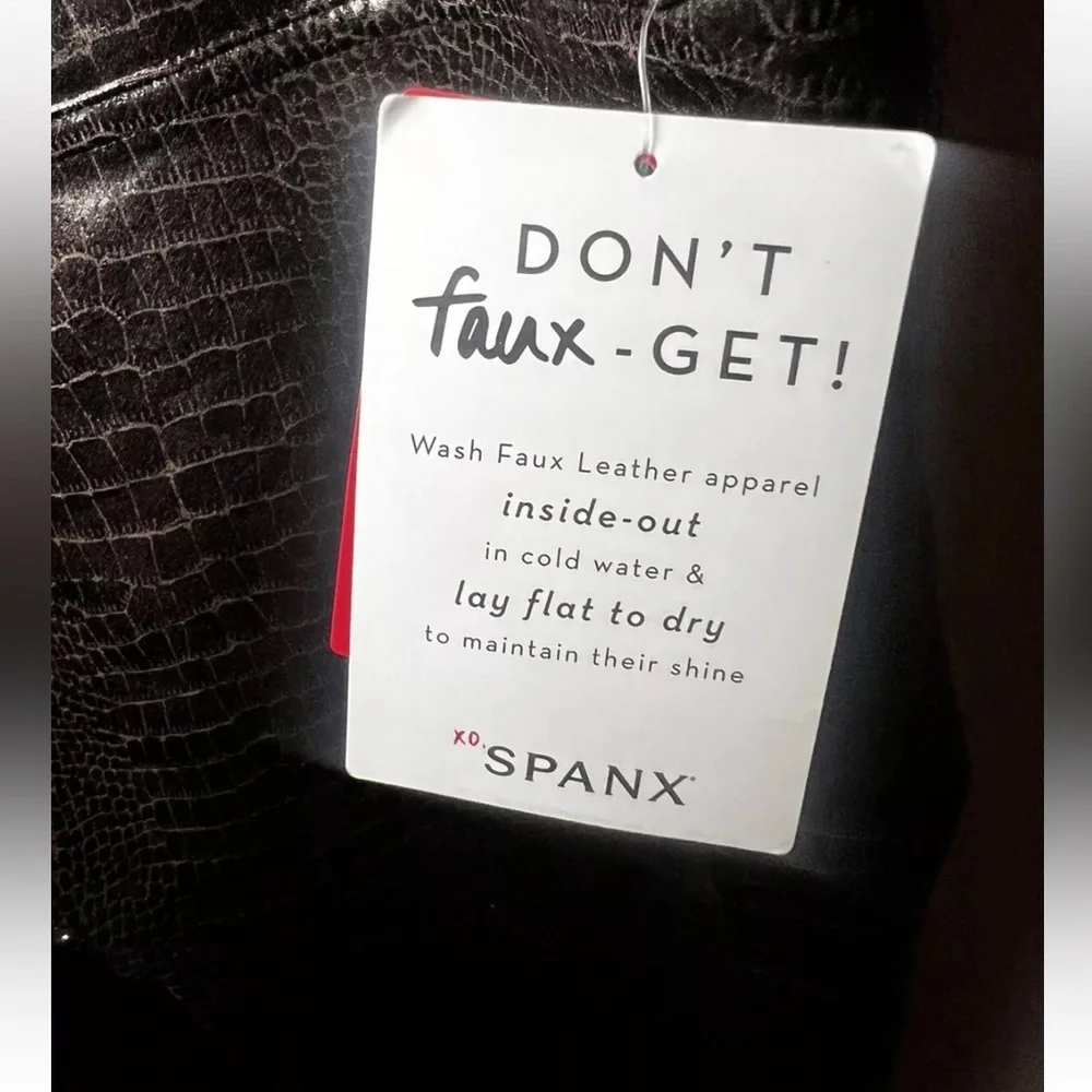 SPANX Black High-Waist Faux-Leather Leggings